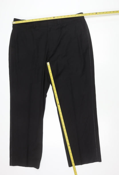 George Men's Black Dress Pants Trousers 42W 31L Regular Business Workwear