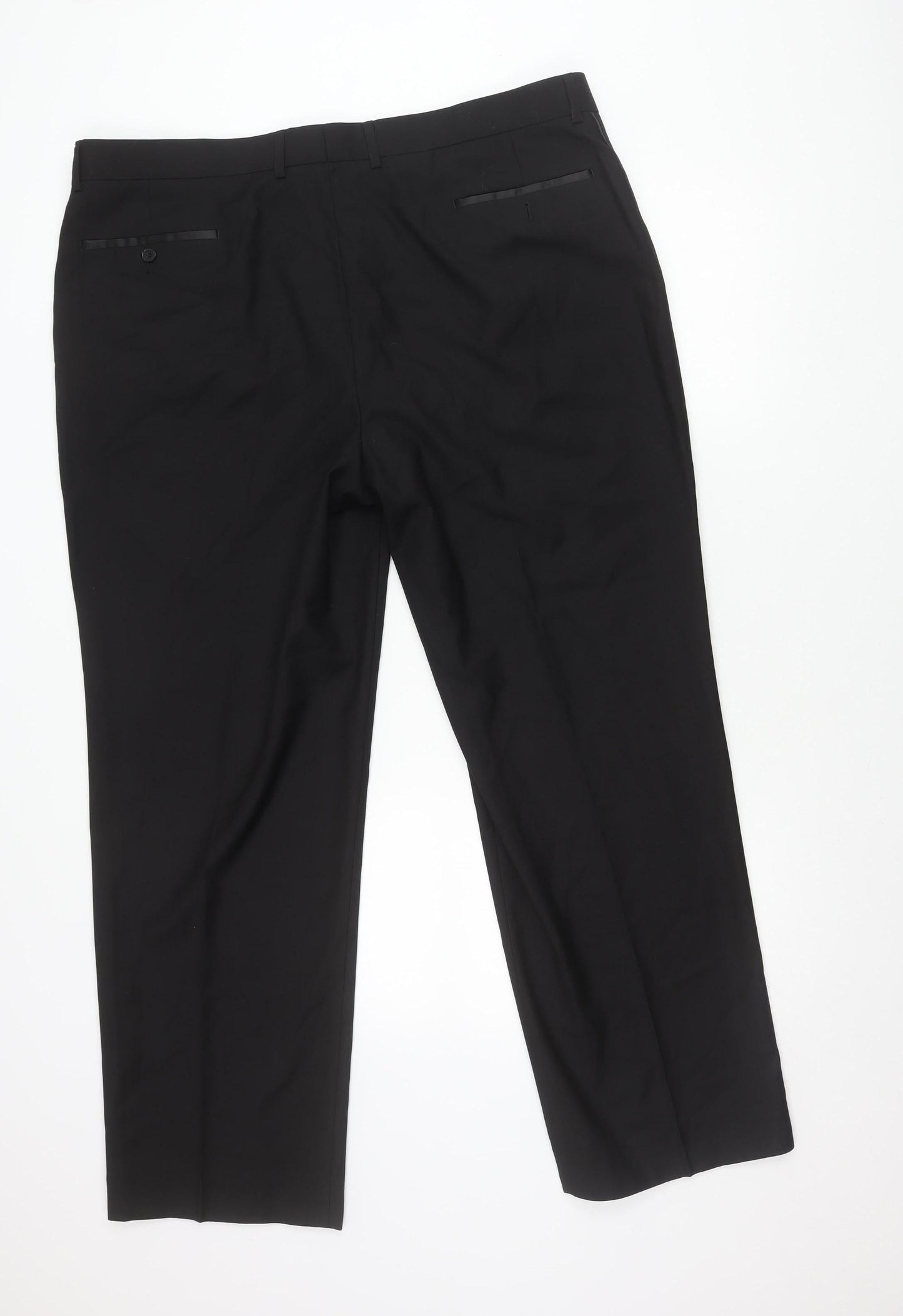George Men's Black Dress Pants Trousers 42W 31L Regular Business Workwear