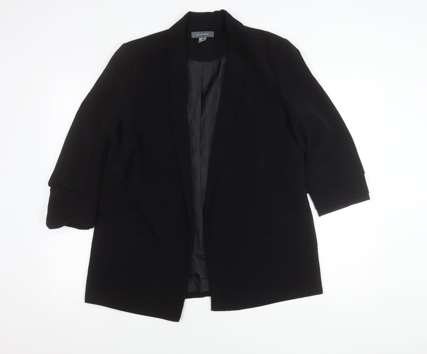 Atmosphere Women’s Black Blazer UK 16 Shawl Collar 3/4 Sleeve