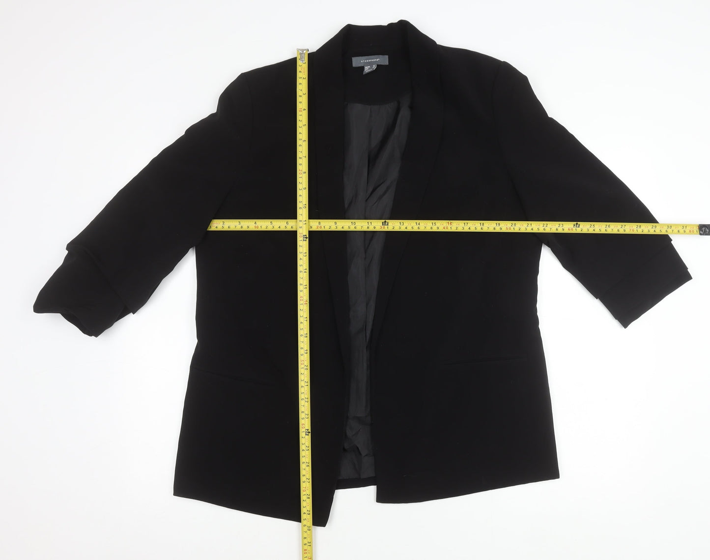 Atmosphere Women’s Black Blazer UK 16 Shawl Collar 3/4 Sleeve
