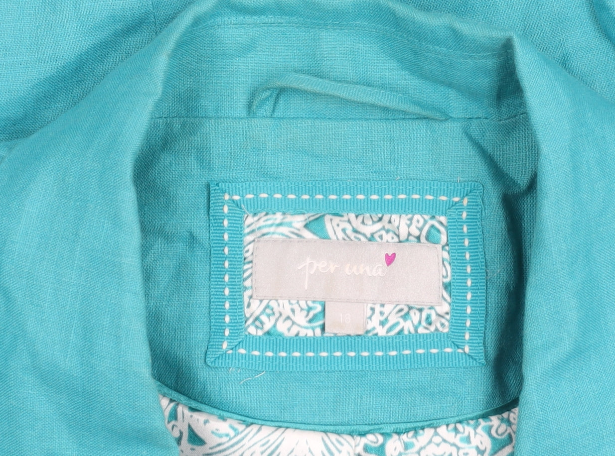 Marks and Spencer Per Una Women’s Green Linen Jacket Size 18