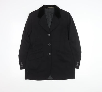 Marks and Spencer Women's Black Wool Blazer Jacket UK 8