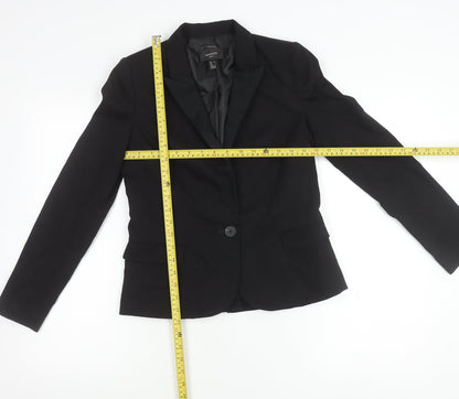 Mango Womens Black Slim Fit Suit Jacket Blazer Size UK 6