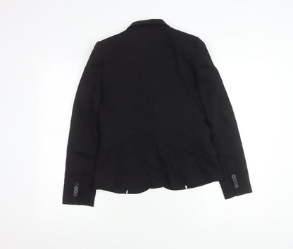 Mango Womens Black Slim Fit Suit Jacket Blazer Size UK 6