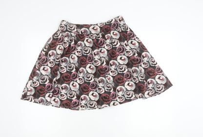 H&M Divided Women’s Multicoloured Floral A-Line Skirt Size 10