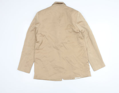 Zara Womens Beige Blazer Jacket Size S Regular Fit One Button