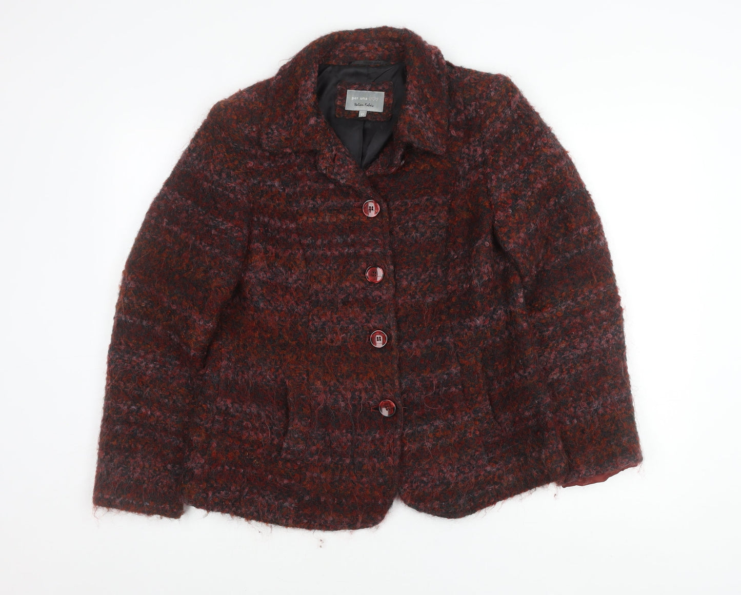 Marks and Spencer Women’s Multicoloured Wool Blend Bouclé Blazer Jacket Size 12