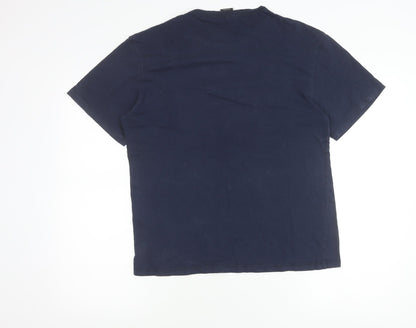 Jack & Jones Men’s Blue Cotton Crew Neck Logo T-Shirt Size M