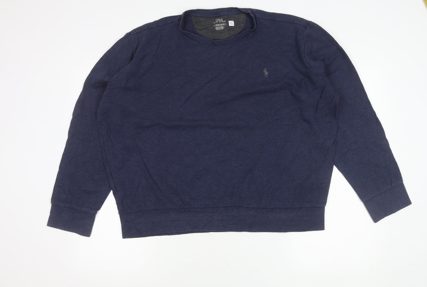 Ralph Lauren Men’s Blue XL Long Sleeve Crew Neck Cotton T-Shirt