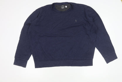 Ralph Lauren Men’s Blue XL Long Sleeve Crew Neck Cotton T-Shirt