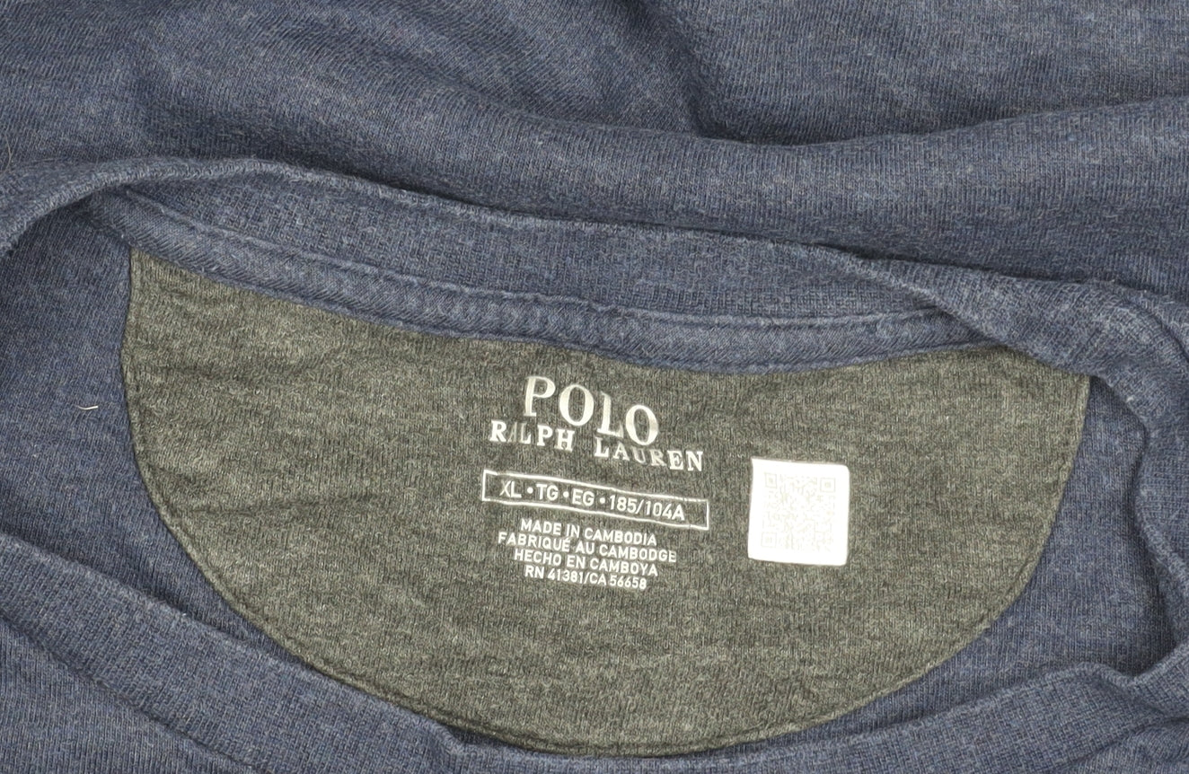 Ralph Lauren Men’s Blue XL Long Sleeve Crew Neck Cotton T-Shirt