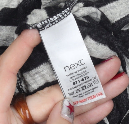 Next Women’s Black Grey Striped Midi Tank Dress Size 12