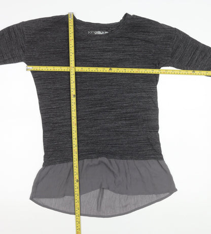 Womens UK Size 8 Marks and Spencer Grey Tunic Blouse
