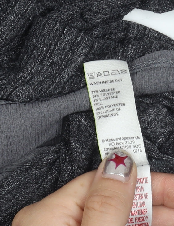 Womens UK Size 8 Marks and Spencer Grey Tunic Blouse