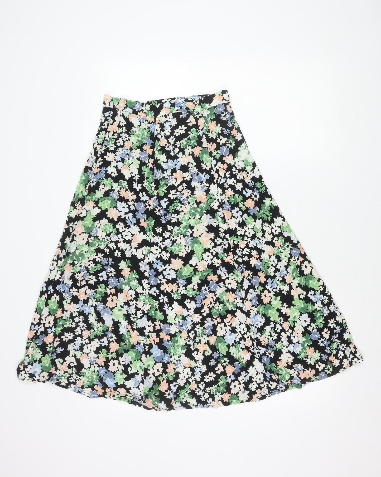 H&M Women’s Multicoloured Floral Midi A-Line Skirt Size 6