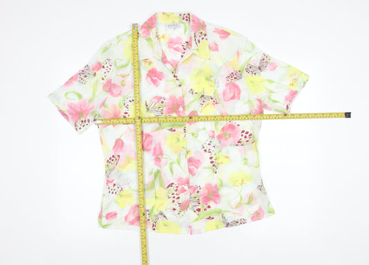 Basler Womens Multicoloured Floral Button-Up Blouse Size 14