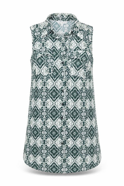Apricot Women's Green Geometric Shift Dress Size 8 Sleeveless