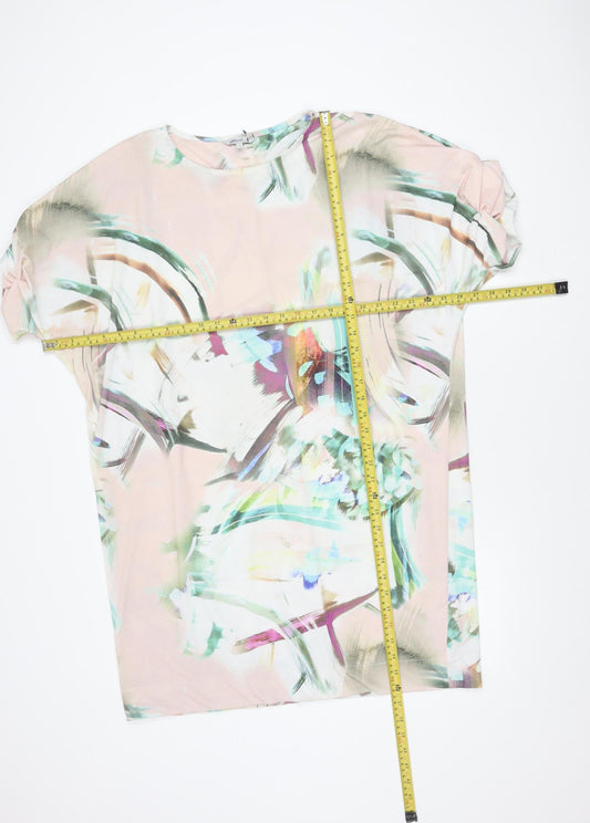 Next Women's Multicoloured Shift Dress Size 16 Short Sleeve