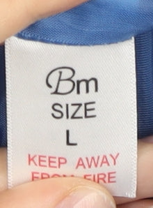 Bm Women’s Blue Hooded Parka Jacket Size L Polyester Winter Coat