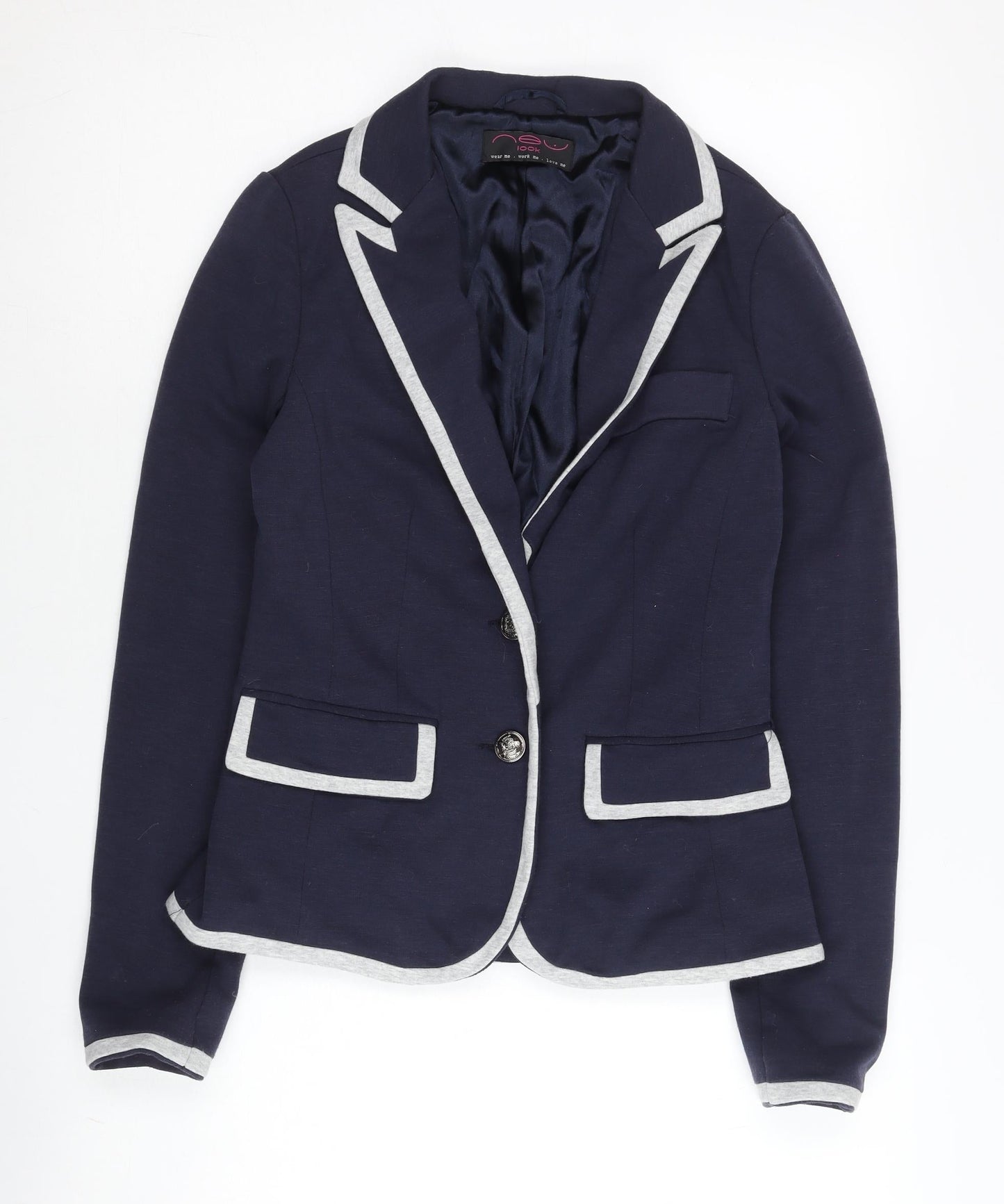 New Look Womens Blue Slim Fit Blazer Jacket UK 10 Workwear