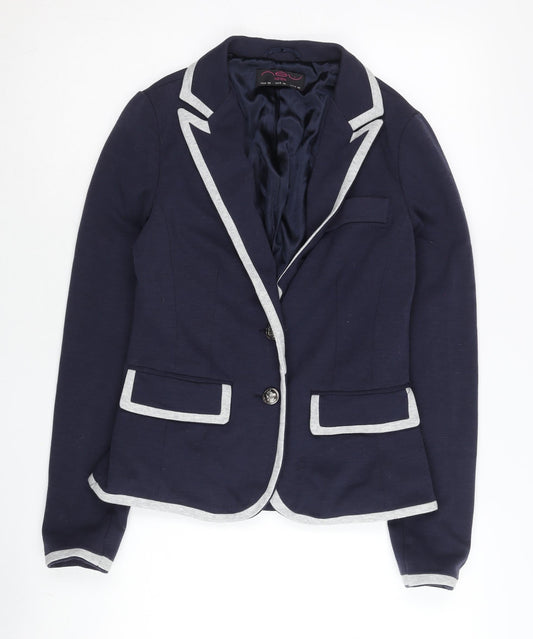 New Look Womens Blue Slim Fit Blazer Jacket UK 10 Workwear