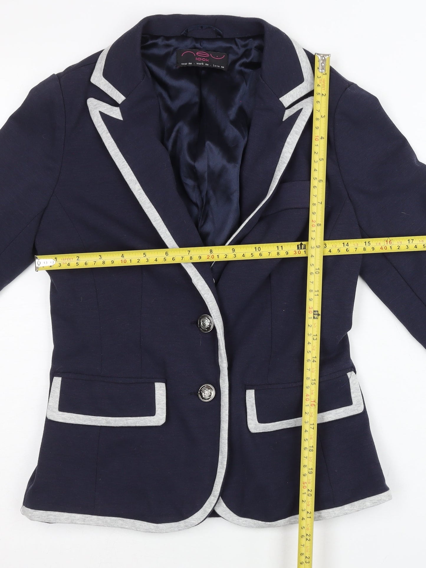 New Look Womens Blue Slim Fit Blazer Jacket UK 10 Workwear