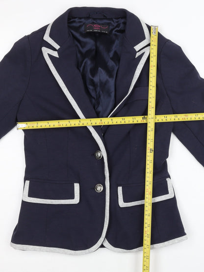 New Look Womens Blue Slim Fit Blazer Jacket UK 10 Workwear