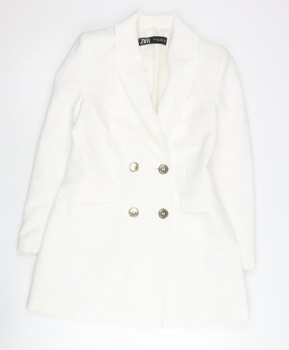 Zara Women’s White Double-Breasted Suit Jacket UK 12
