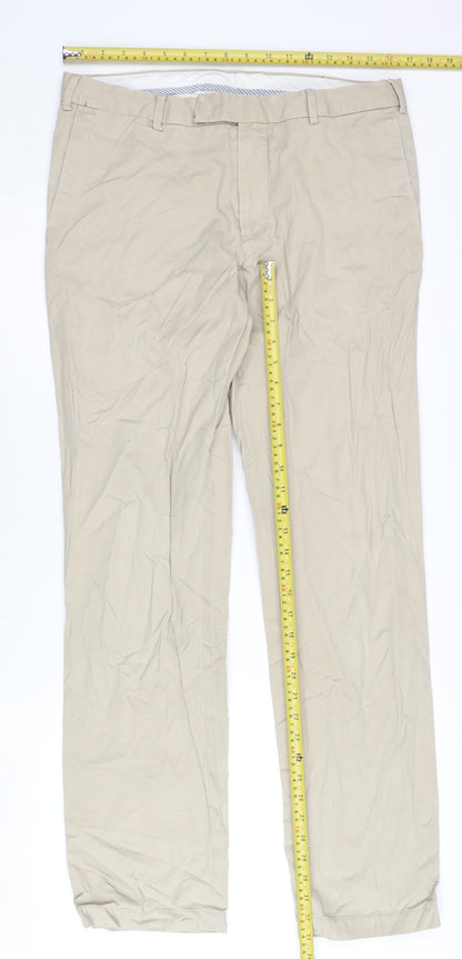 Ralph Lauren Polo Men’s Beige Chino Trousers 34W 34L Straight Fit