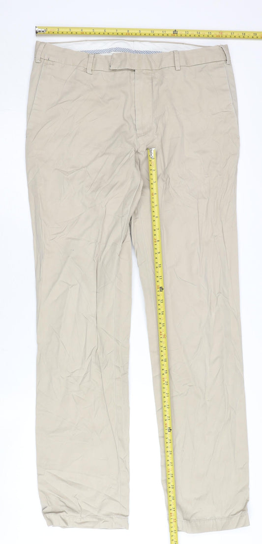 Ralph Lauren Polo Men’s Beige Chino Trousers 34W 34L Straight Fit