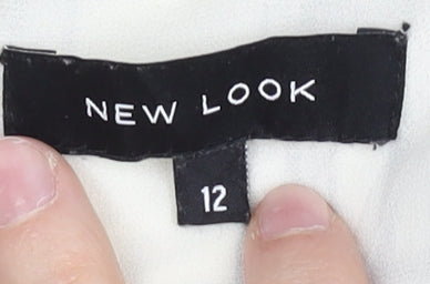 New Look Women’s White Striped Jumpsuit Size 12 Sleeveless Wide-Leg