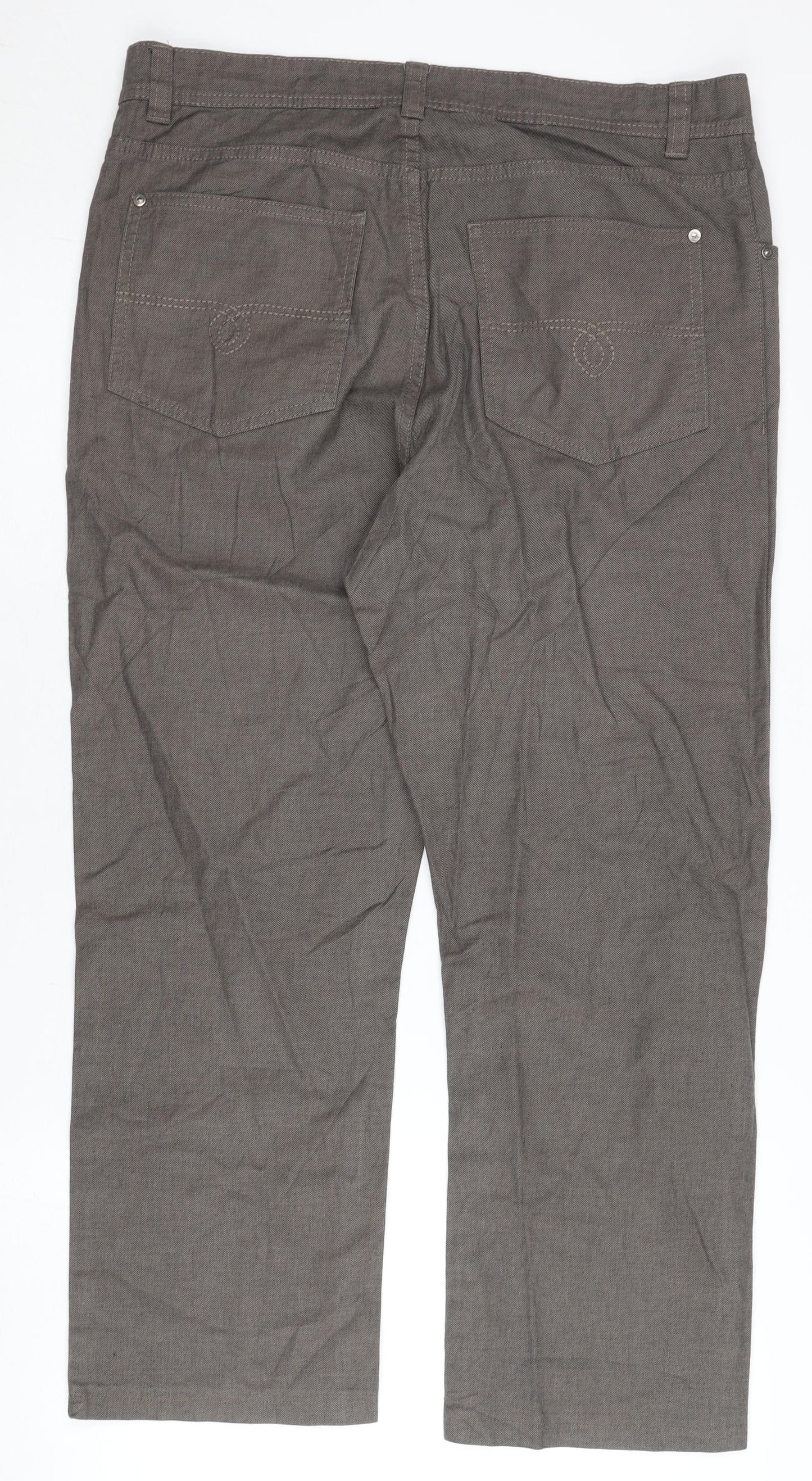 Womens UK Size 34 Cotton Traders Regular Fit Chino Brown Trousers