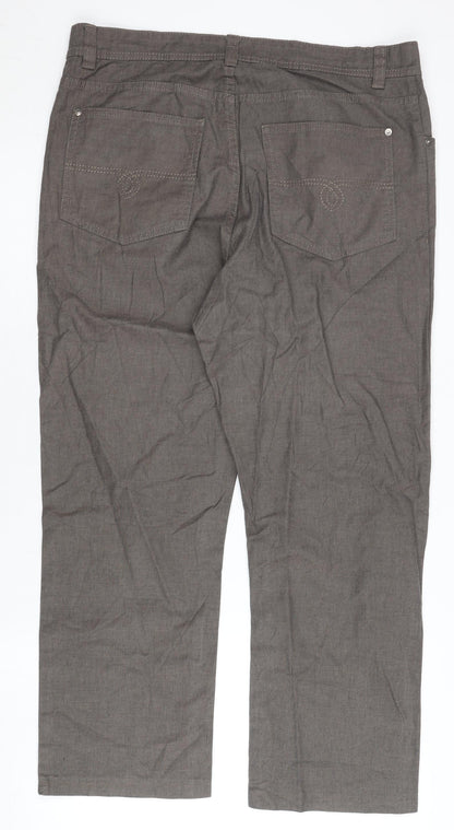 Womens UK Size 34 Cotton Traders Regular Fit Chino Brown Trousers
