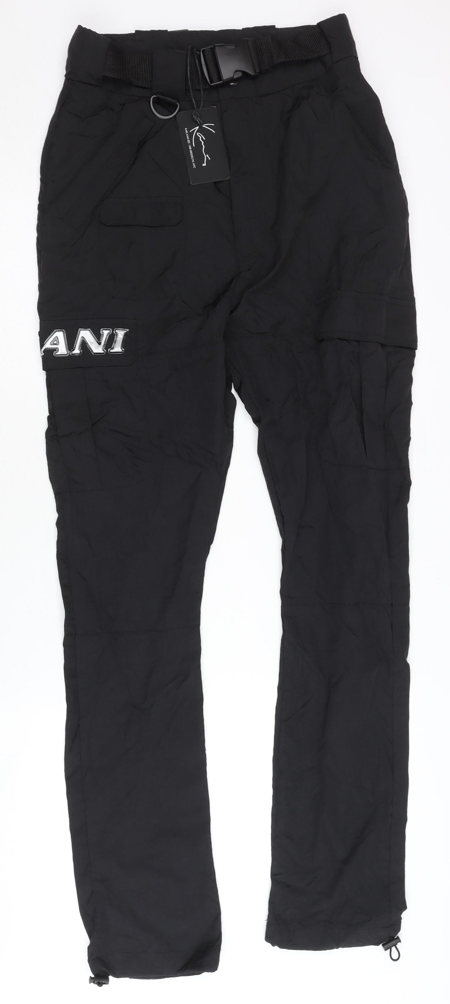 Kani Womens Black XS Cargo Trousers Streetwear Belted