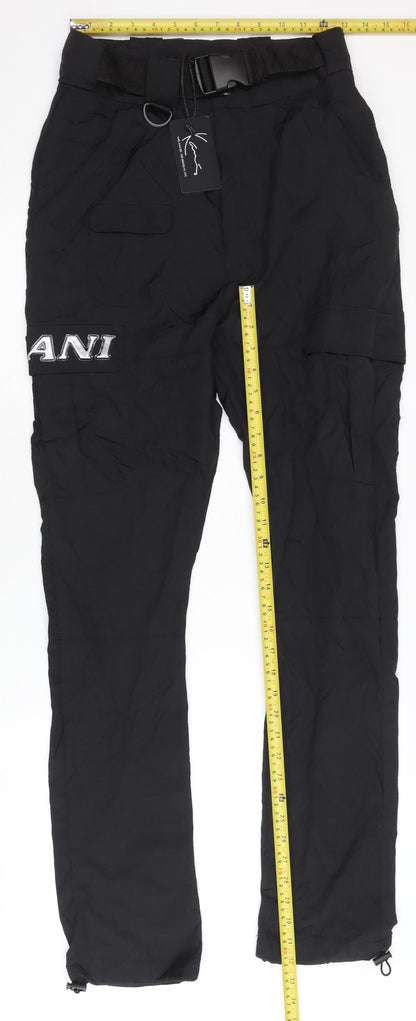 Kani Womens Black XS Cargo Trousers Streetwear Belted