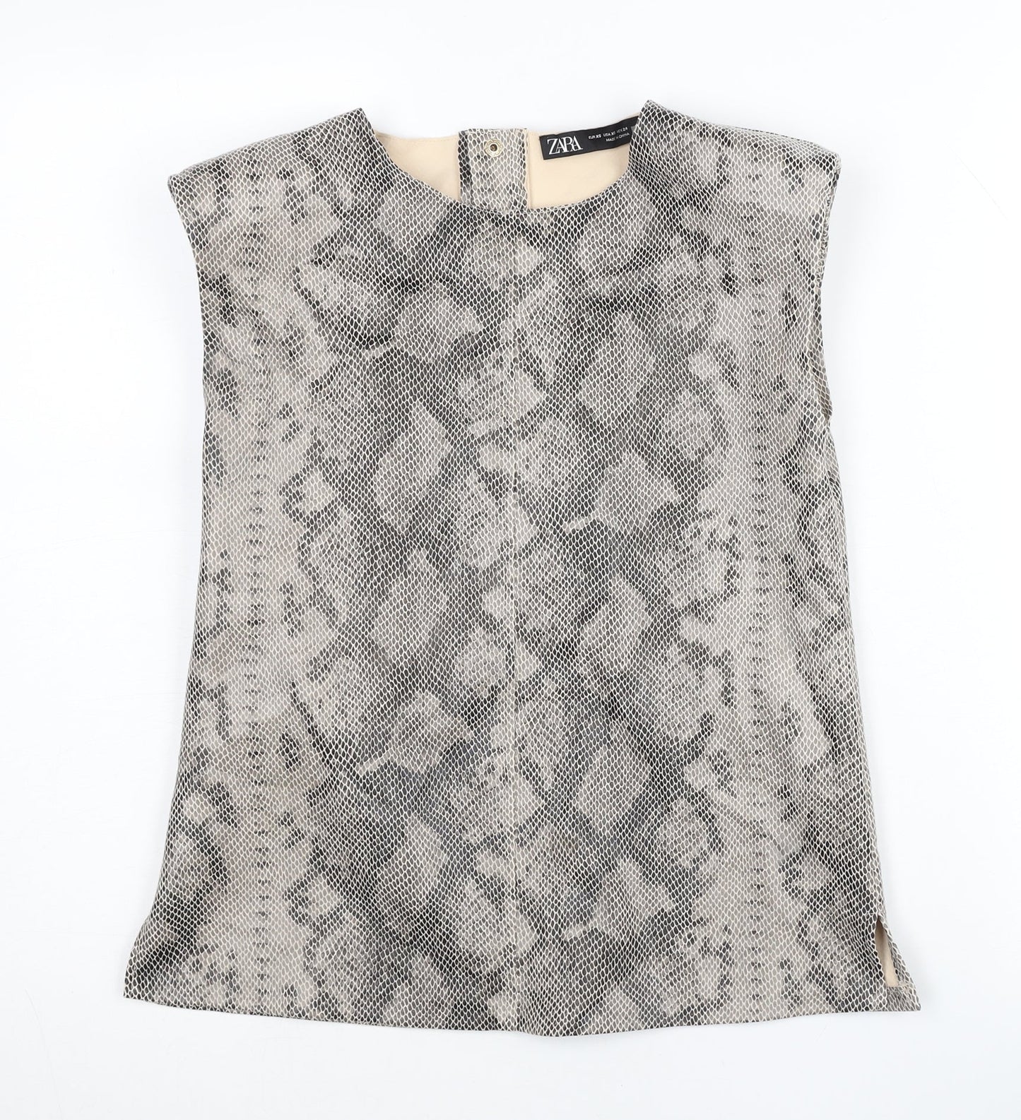 Womens UK Size XS Zara Grey Basic Blouse