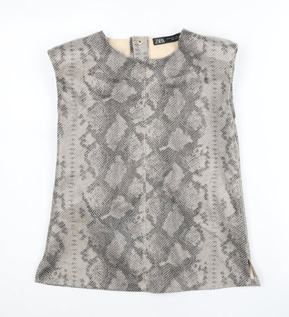 Womens UK Size XS Zara Grey Basic Blouse