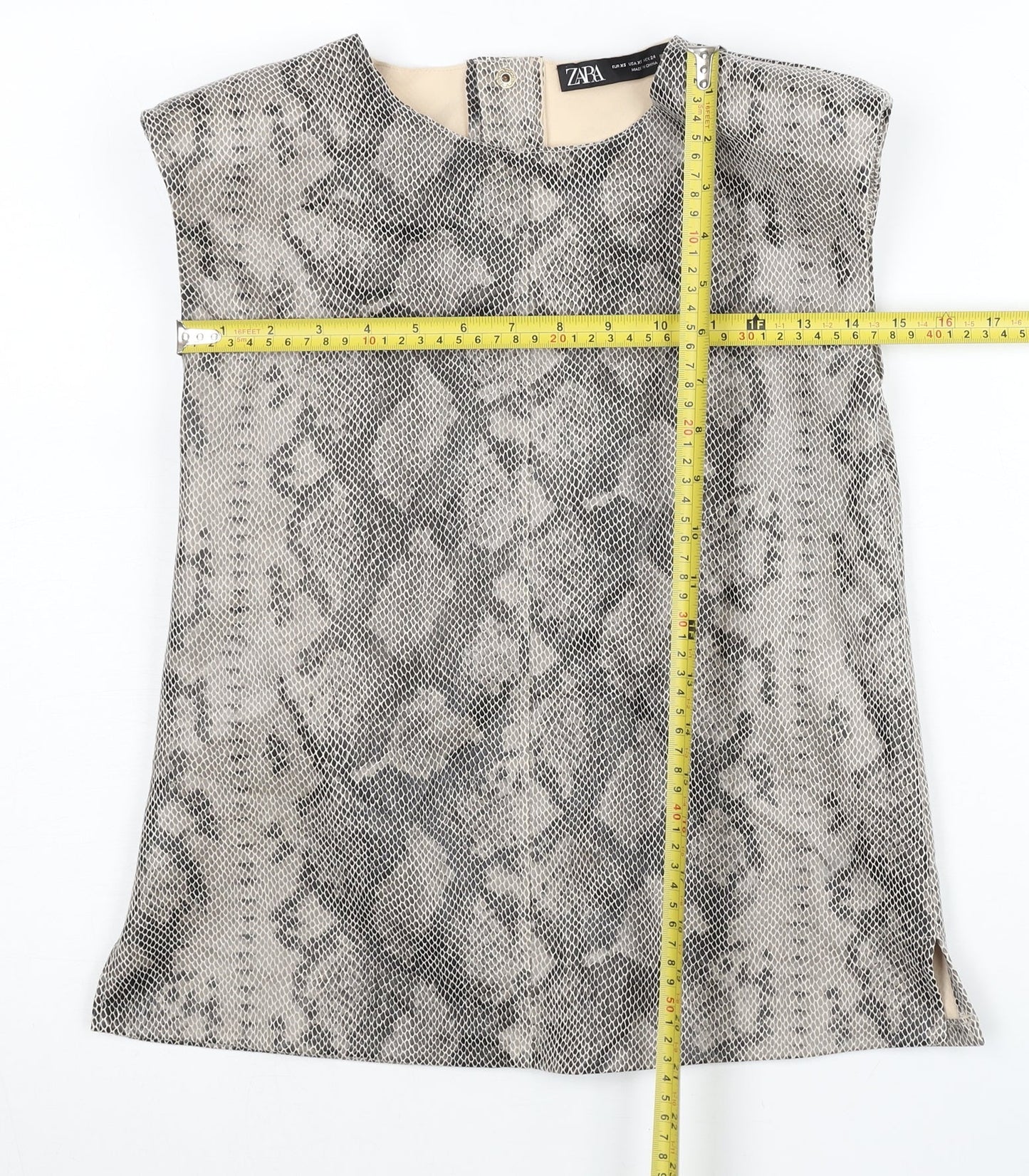 Womens UK Size XS Zara Grey Basic Blouse
