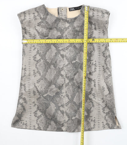 Womens UK Size XS Zara Grey Basic Blouse