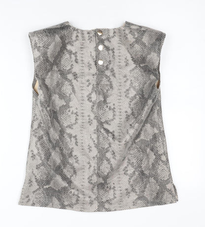 Womens UK Size XS Zara Grey Basic Blouse