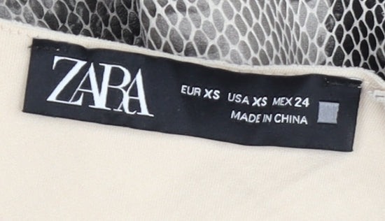 Womens UK Size XS Zara Grey Basic Blouse