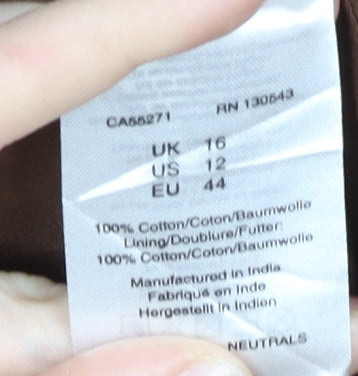 Long Tall Sally Women’s Brown Cotton A-Line Paisley Skirt Size 16