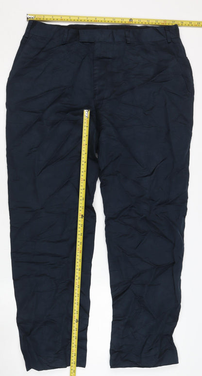 Jaeger Men’s Blue Linen Lyocell Dress Pants 36R Straight Leg