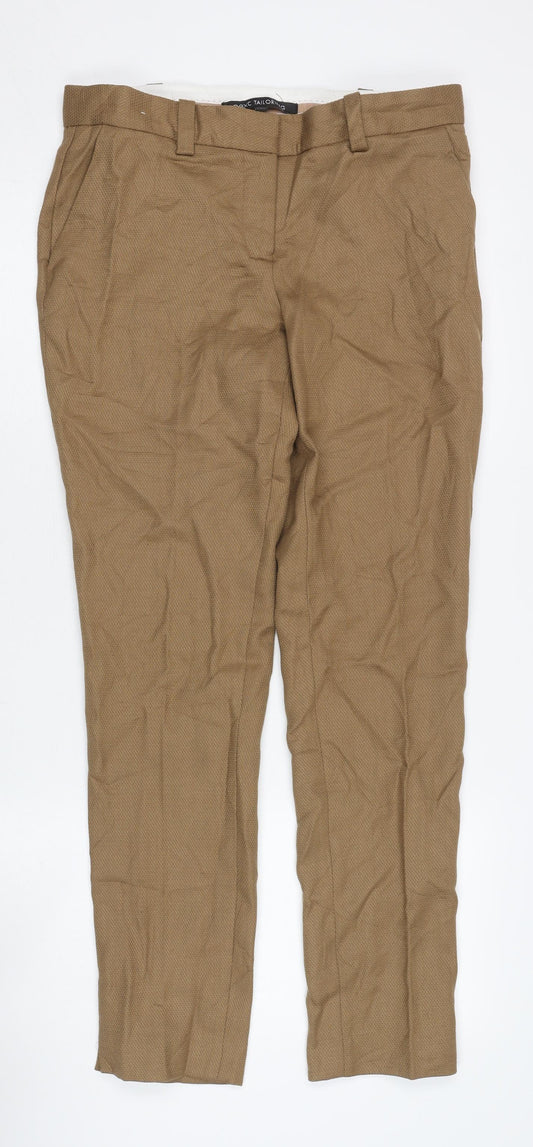 Next Women Brown Wool Blend Dress Pants Size 12 Tall Straight Leg