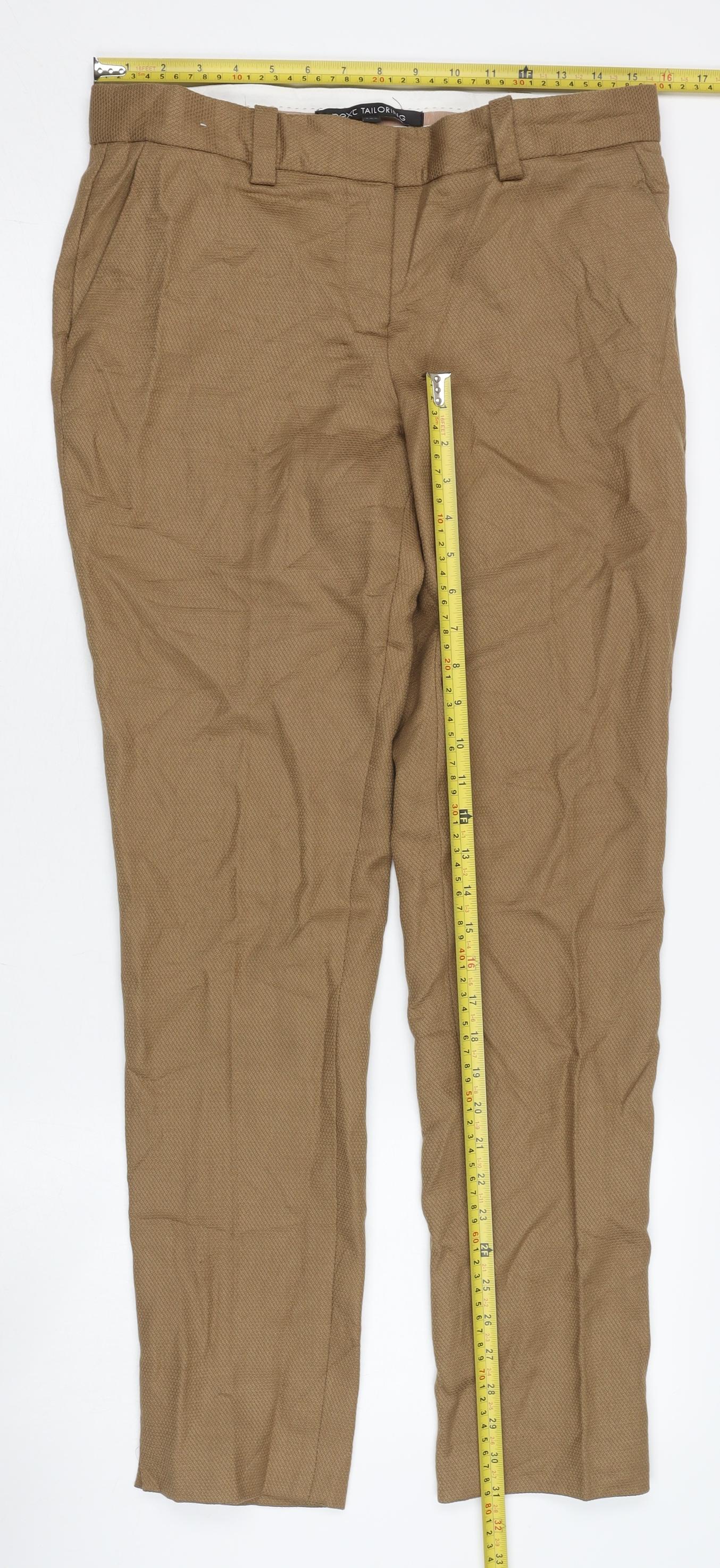 Next Women Brown Wool Blend Dress Pants Size 12 Tall Straight Leg