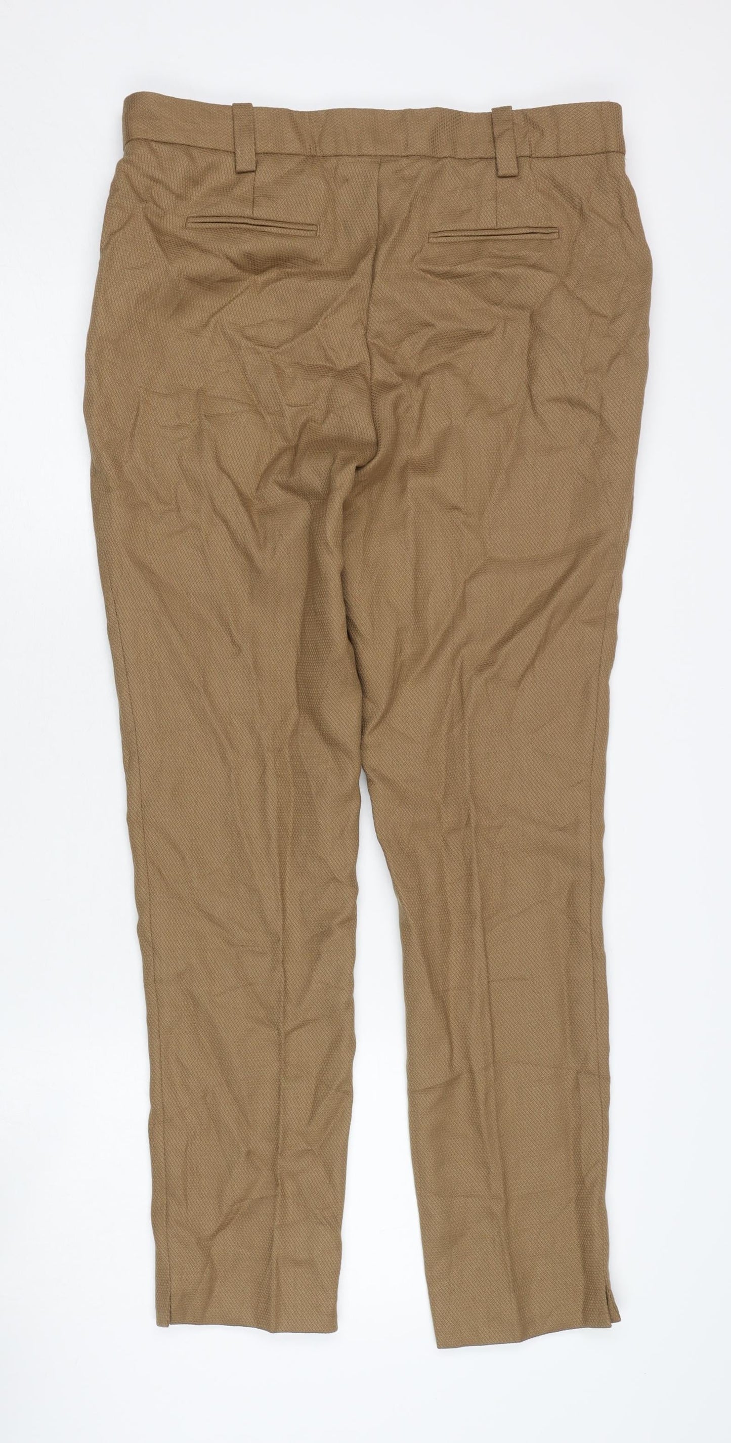 Next Women Brown Wool Blend Dress Pants Size 12 Tall Straight Leg