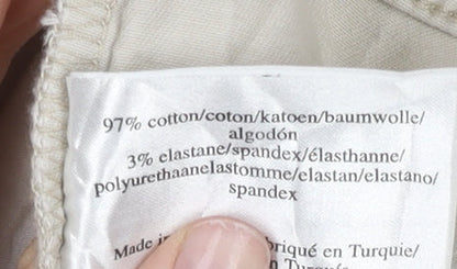 Laura Ashley Womens Beige Straight Jeans UK 10 Embroidered Trim