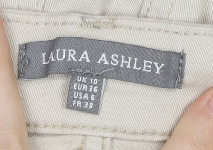 Laura Ashley Womens Beige Straight Jeans UK 10 Embroidered Trim