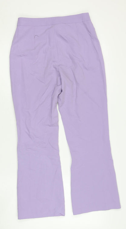 Topshop Womens Purple Size 8 Slim Flared Trousers