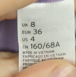 Topshop Womens Purple Size 8 Slim Flared Trousers